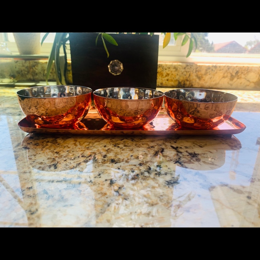 Godinger Gatherings Copper Condiment Bowl Set